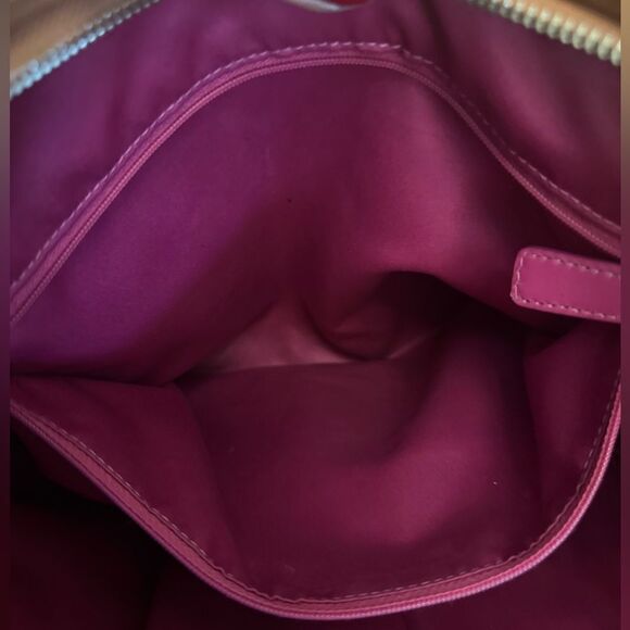 Coach Women's Plaid Tattersall Shoulder Bag - White and Pink - Picture 12 of 13